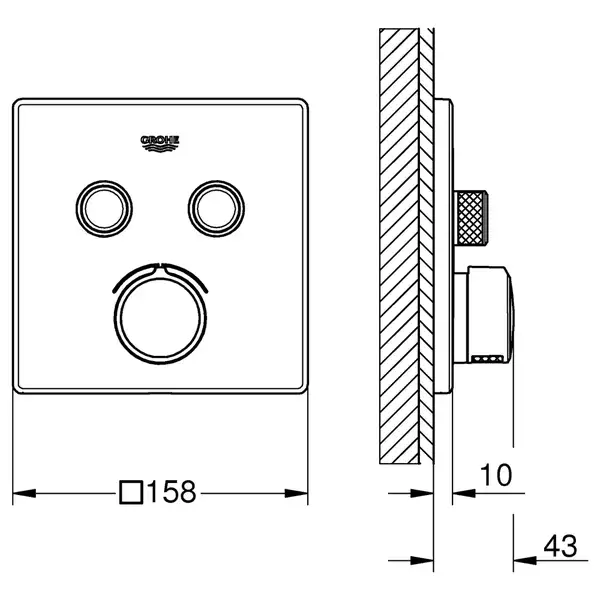 Grohe SmartControl Смеситель скрытый, хром (29148000)
