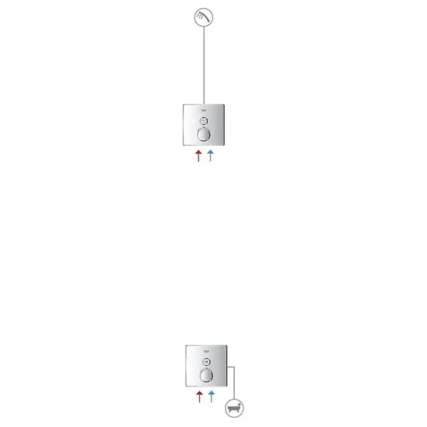 GROHE Термостат прихованого монтажу з 1-ю кнопкою керування GROHTHERM SMARTCONTROL (29153LS0) (29153LS0) фото 2 Aquada.com.ua