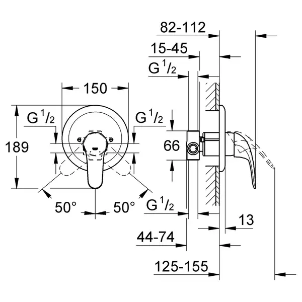 Grohe Euroeco New Смеситель для душа, хром (32742000)