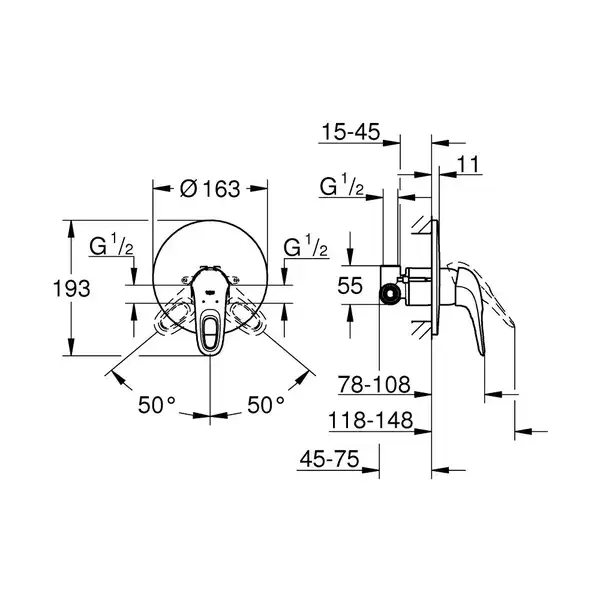 Grohe Eurostyle Смеситель для душа скрытого монтажа, хром (33635003)