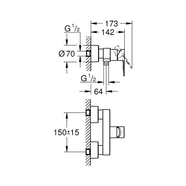 Grohe Lineare New Смеситель для душа, хром (33865001)