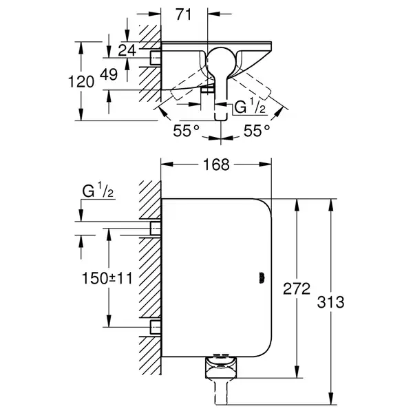 Grohe Lineare New Смеситель для душа, хром (33865001)