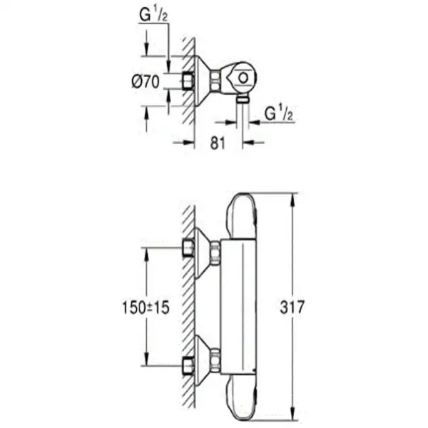 Термостат для душу Grohe Grohtherm 1000 New (34143003)