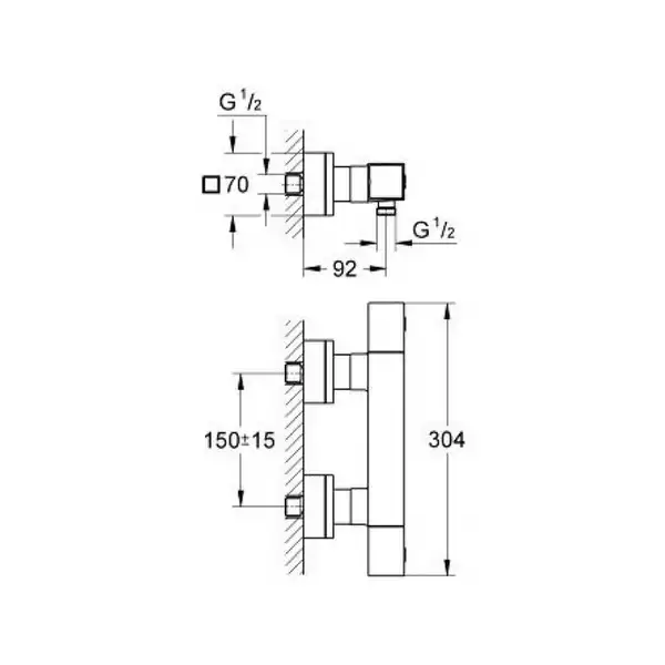 GROHE  Термостат для душа Grohtherm Cube (34488000) фото 2 Aquada.com.ua