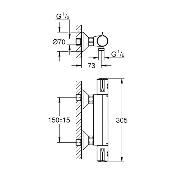 Grohe Grohtherm 800 Термостат для душа, хром (34558000)
