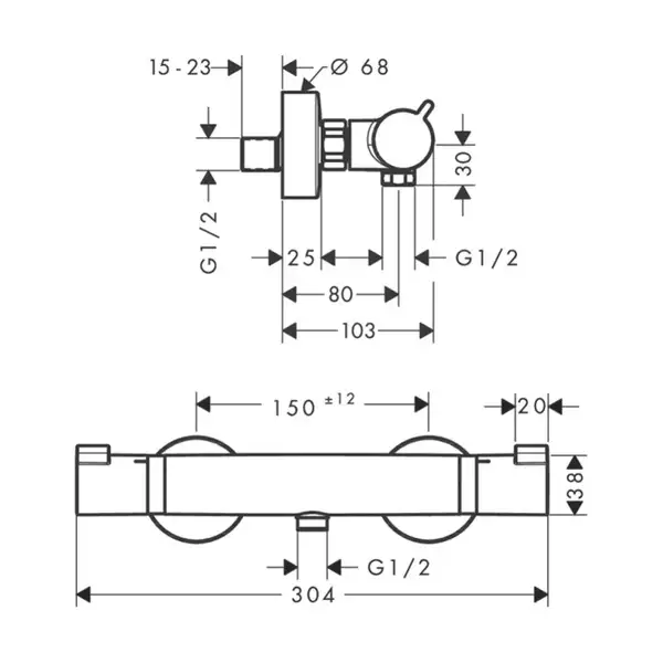 GROHE Hansgrohe Термостат для душа Ecostat Comfort (13116000) фото 4 Aquada.com.ua