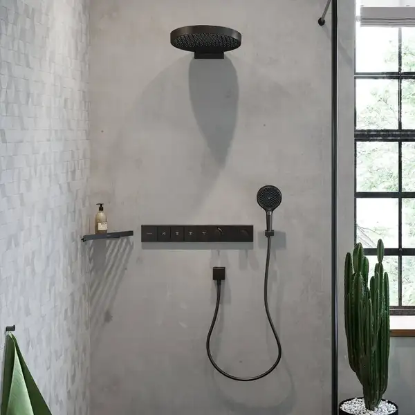 Термостат прихованого монтажу Hansgrohe RainSelect на 4 споживача, Brushed Black (15382340)