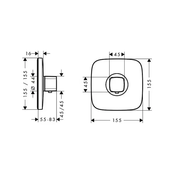 Термостат для душа Hansgrohe Ecostat E (цвет - хром) (15705000) фото 2 Aquada.com.ua