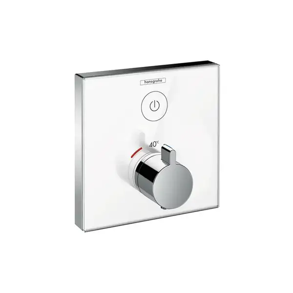 HANSGROHE Термостат для одного потребителя, стеклянный, СМ, белый/хром ShowerSelect (15737400) фото 1 Aquada.com.ua
