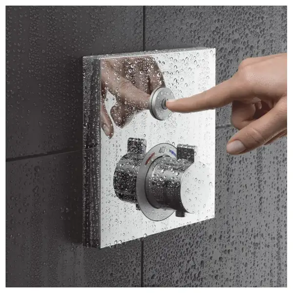 HANSGROHE Термостат для одного потребителя, стеклянный, СМ, белый/хром ShowerSelect (15737400) фото 2 Aquada.com.ua