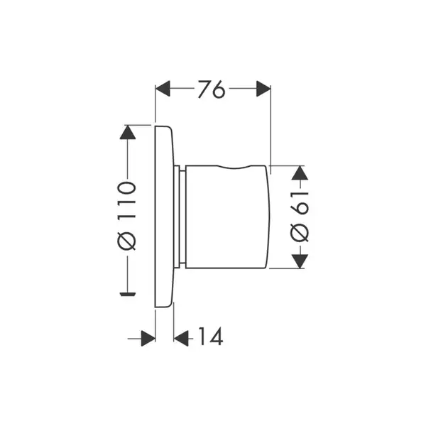 Запорный/переключающий вентиль Trio/Quattro S Hansgrohe (цвет - хром) (15932000) фото 2 Aquada.com.ua