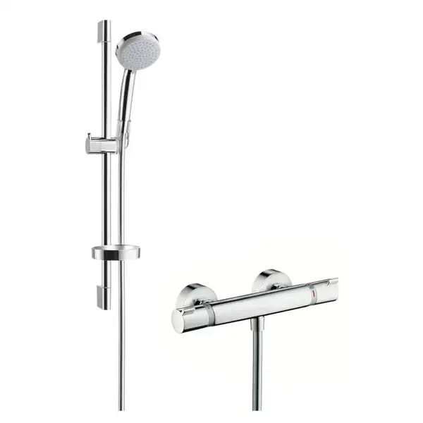 Hansgrohe Термостат для душа Ecostat Comfort с душевым гарнитуром Croma 100 Vario Combi 0,65 см (27034000) фото 1 Aquada.com.ua
