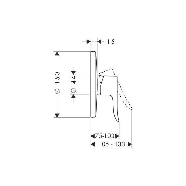 Смеситель для душа Hansgrohe Metris (цвет - хром) (31685000) фото 3 Aquada.com.ua