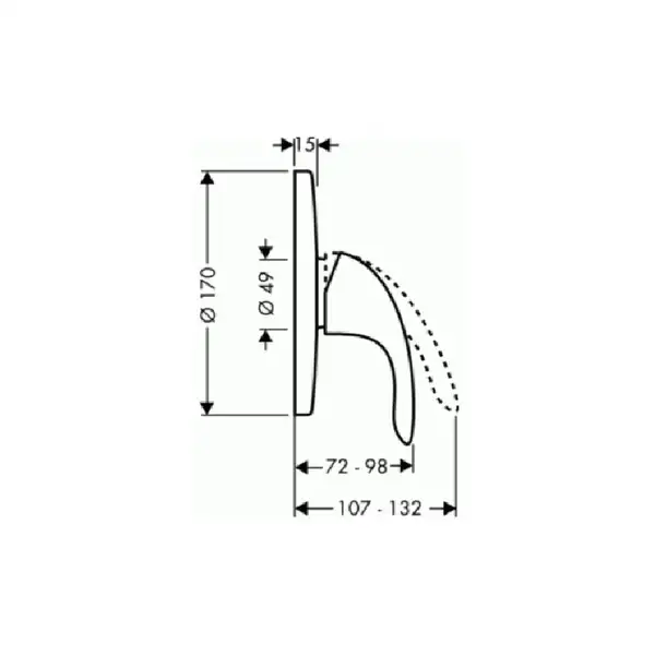 Смеситель для душа Hansgrohe Focus E (цвет - хром) (31761000) фото 2 Aquada.com.ua