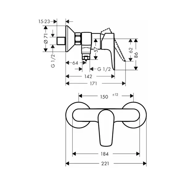 Hansgrohe Talis E Смеситель для душа, хром (71760000)