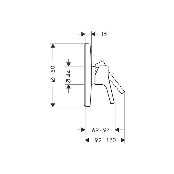 Смеситель для душа Hansgrohe Talis S (цвет - хром) (72605000) фото 2 Aquada.com.ua