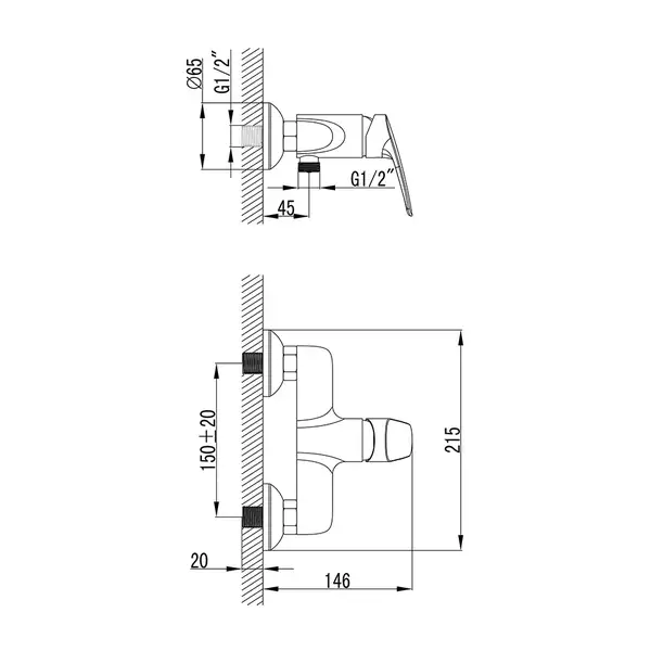 Смеситель для душа Primera Shape (цвет - хром) (10140015) фото 2 Aquada.com.ua