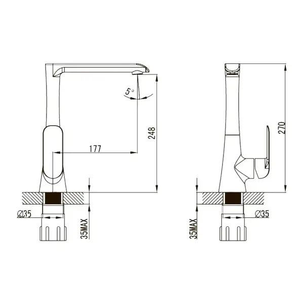 Смеситель для кухни Devit Iven (цвет - хром/белый) (43108141W) фото 3 Aquada.com.ua