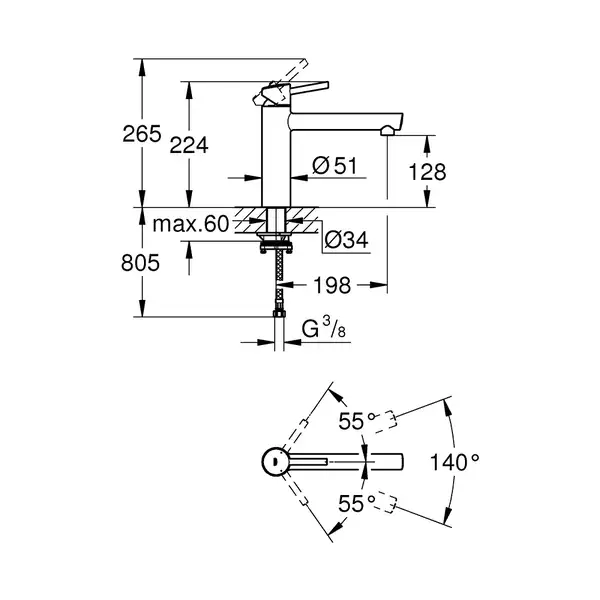 Смеситель для кухни Grohe Concetto (цвет - хром) (31210001) фото 2 Aquada.com.ua