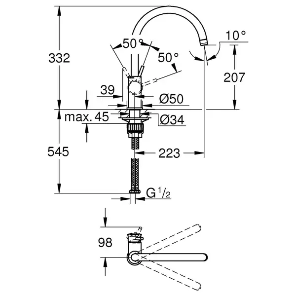 Змішувач для кухні Grohe BauClassic New (31234001)