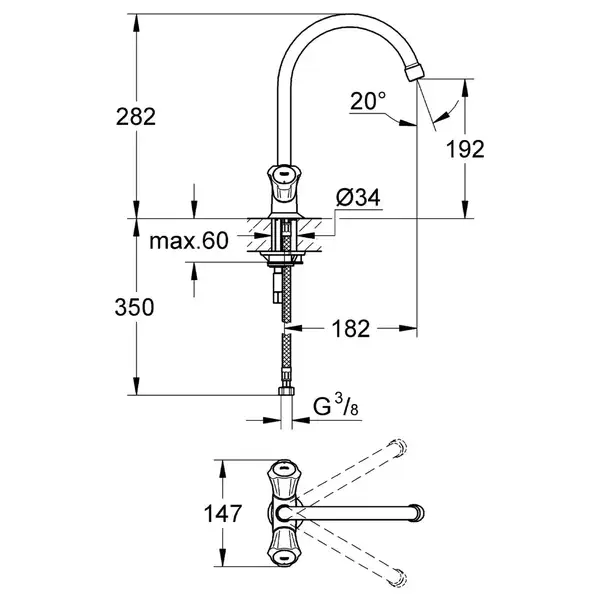 Смеситель для кухни Grohe Costa L (цвет - хром) (31831001) фото 3 Aquada.com.ua
