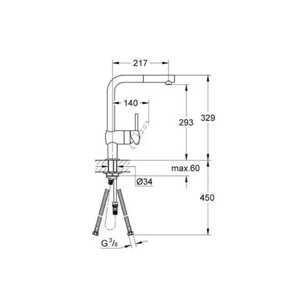 Grohe Minta Смеситель для кухни, выдвижной излив (32168000)