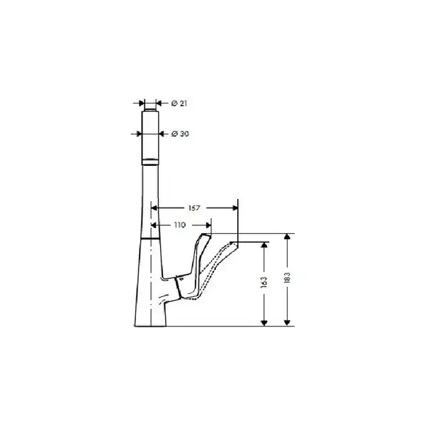 Смеситель для кухни Hansgrohe Metris (цвет - хром) (14820000) фото 5 Aquada.com.ua