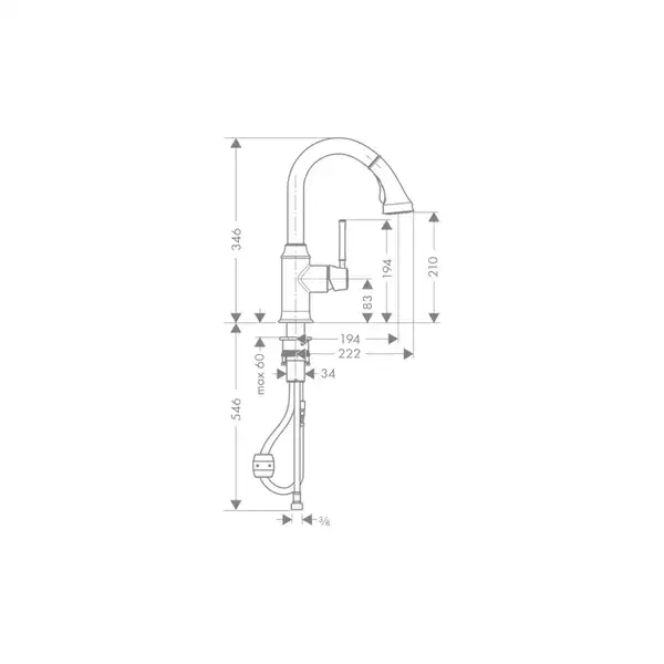 Смеситель для кухни, однорычажный Hansgrohe Talis Classic (цвет - хром) (14864000) фото 2 Aquada.com.ua