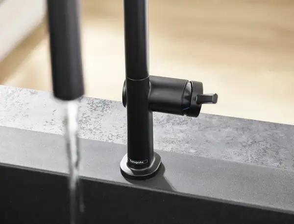 Смеситель для кухни Hansgrohe Talis M54 210 (цвет - чёрный матовый), с вытяжным душем (72801670) фото 7 Aquada.com.ua