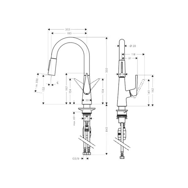 Смеситель для кухни, однорычажный Hansgrohe Talis S (цвет - хром) (72815000) фото 2 Aquada.com.ua