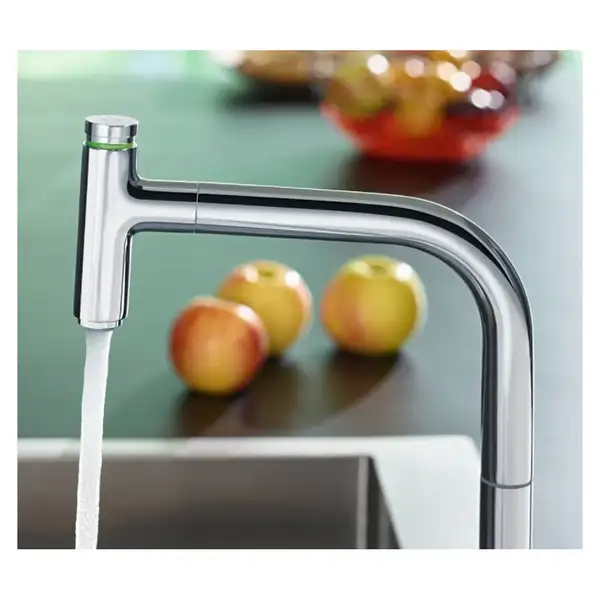 Змішувач для кухні Hansgrohe Metris Select 200 1jet sBox з витяжним виливом, хром (73804000)