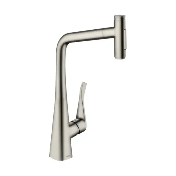 Змішувач для кухні Hansgrohe Metris Select 320 2jet sBox з витяжним душем, сталевий (73816800)