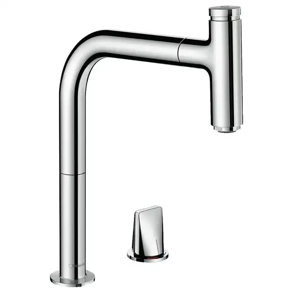 Смеситель для кухни Hansgrohe Metris Select 200 2jet (цвет - хром), с вытяжным душем (73819000) фото 1 Aquada.com.ua