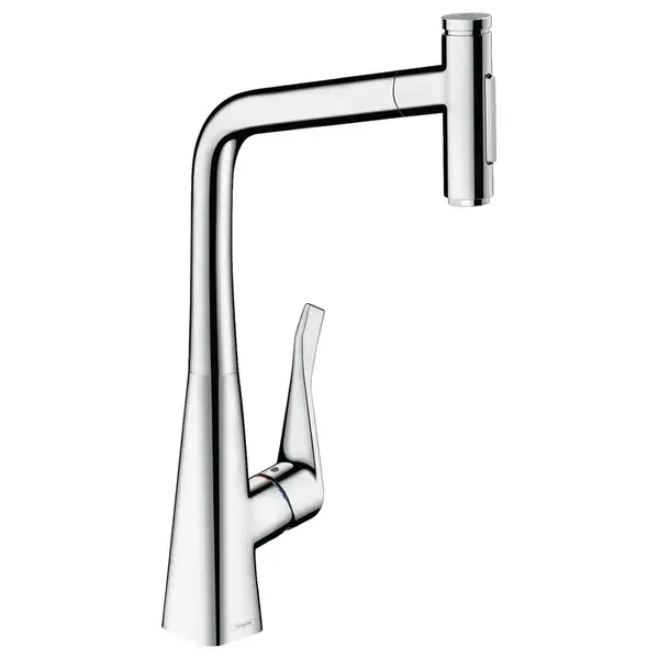Смеситель для кухни Hansgrohe Metris Select 320 2jet (цвет - хром), с вытяжным душем (73820000) фото 1 Aquada.com.ua
