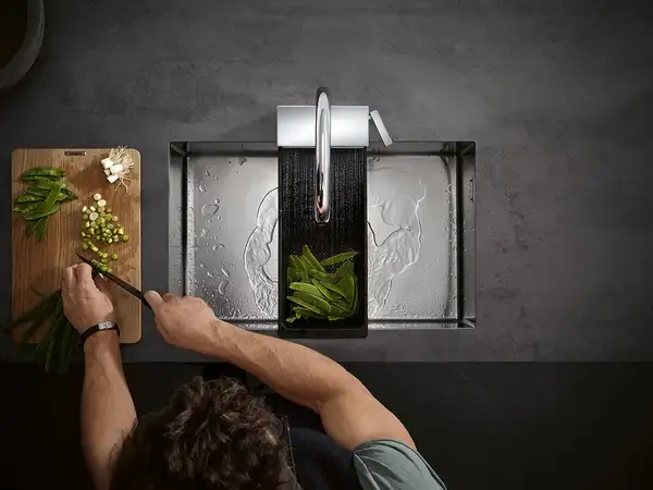 Смеситель для кухни Hansgrohe Aquno Select 170 3jet, sBox (цвет - хром), с вытяжным душем (73831000) фото 6 Aquada.com.ua