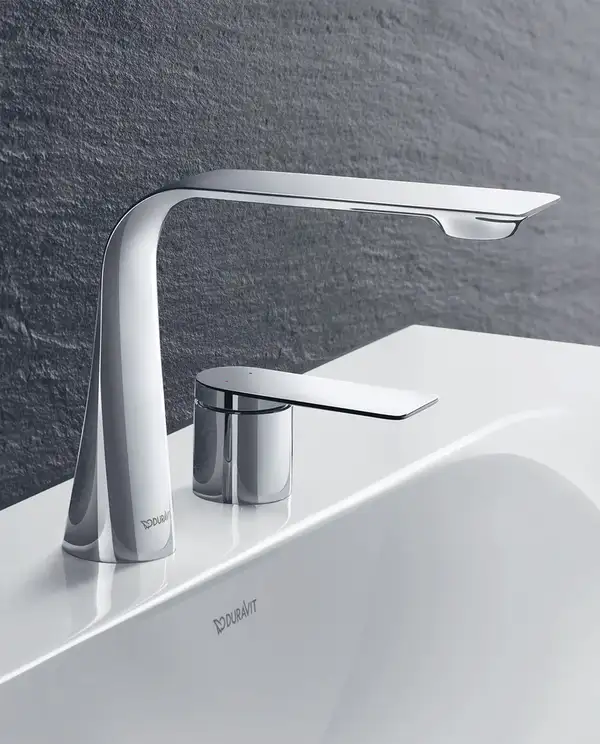 Смеситель для раковины на 2 отверстия Duravit D.1 (цвет - хром) (D11120002010) фото 2 Aquada.com.ua