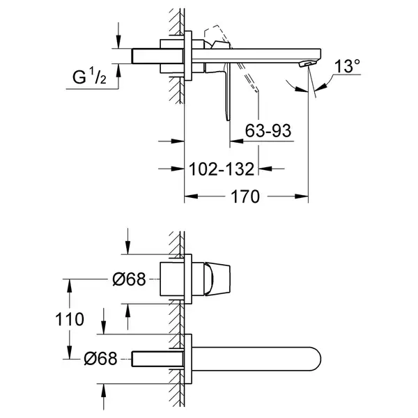 GROHE Смеситель для раковины Eurosmart Cosmopolitan S-Size (цвет - хром) (19381000) фото 2 Aquada.com.ua