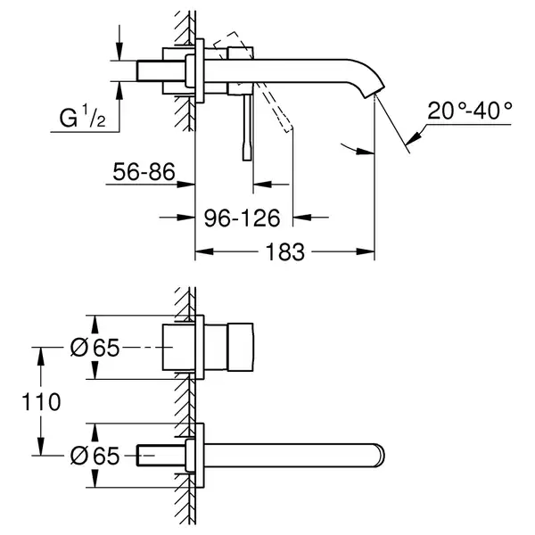 Змішувач для раковини прихованого монтажу Grohe Essence New (19408001)