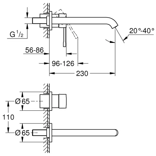 Змішувач для раковини прихованого монтажу Grohe Essence New (19967001)