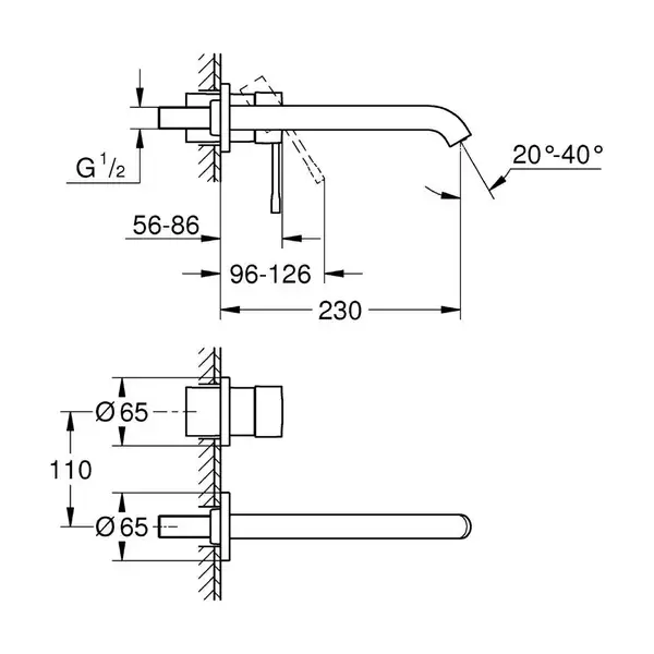 Змішувач для раковини прихованого монтажу Grohe Essence New (19967001)
