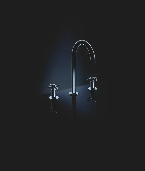 GROHE Смеситель двухвентильный Atrio New для раковины на 3 отверстия, монтаж на бортик, хром (20008003) фото 3 Aquada.com.ua