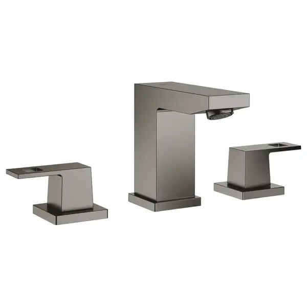 Смеситель для раковины Grohe Eurocube (цвет - тёмный графит, матовый), с донным клапаном (20351AL0) фото 1 Aquada.com.ua
