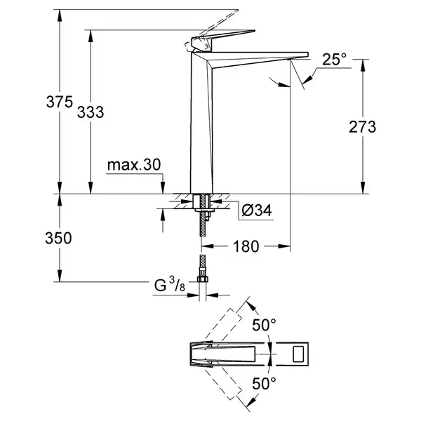 Змішувач для раковини Grohe Allure Brilliant XL-Size (23114000)