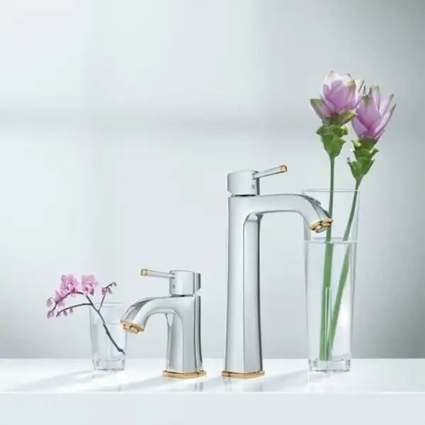 Смеситель для раковины Grohe Grandera (цвет - хром/золото) (23303IG0) фото 3 Aquada.com.ua