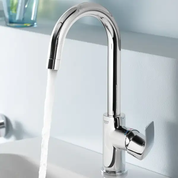 Смеситель для раковины Grohe Eurosmart (цвет - хром), с донным клапаном (23537002) фото 7 Aquada.com.ua