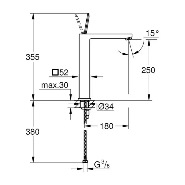 Grohe Змішувач для умивальника Eurocube Joy XL-Size, хром (23661000)