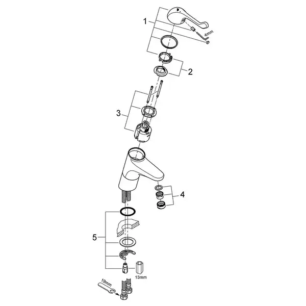 GROHE Одноважільний безпечний змішувач для раковини Euroeco Special SSC (32790000) фото 4 Aquada.com.ua