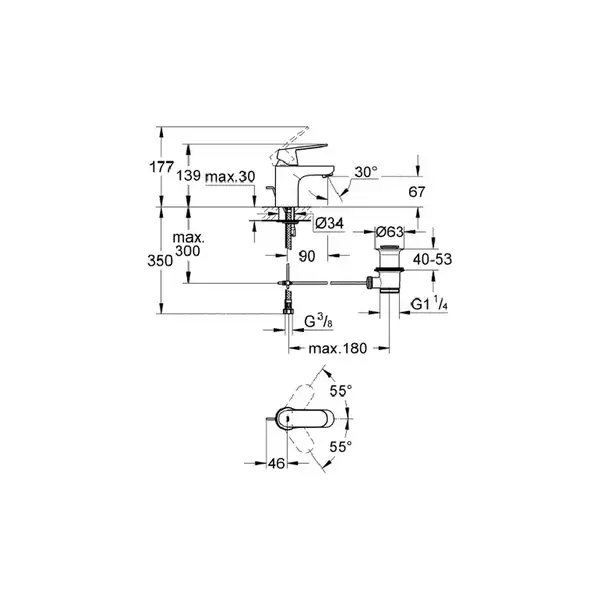 Grohe Eurosmart Cosmopolitan Смеситель S, хром (32825000)