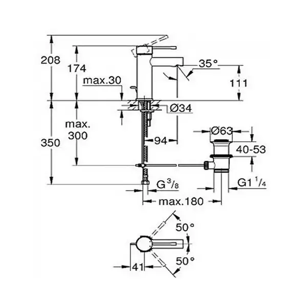 Grohe Essence New Змішувач для раковини S-розмір, хром (32898001)