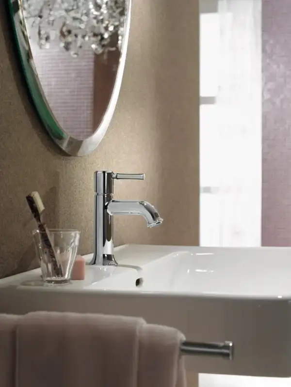 Сместитель для раковины, однорычажный Hansgrohe Talis Classic (цвет - хром), без донного клапана (14118000) фото 2 Aquada.com.ua